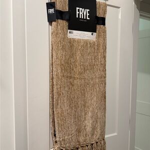 Frye Tan Chenille Fringe Blanket